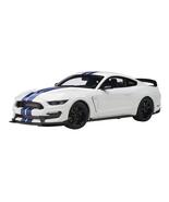 Shelby GT-350R Oxford White with Lightning Blue Stripes 1/18 Model Car b... - $18,649.56 MXN