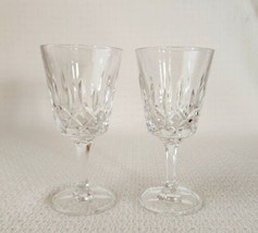 Gorham KING EDWARD Crystal Wine Glasses Goblets (2) - £21.78 GBP