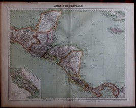 Antique Map Central America Amerique Carte Hachette 1930 Atlas - £35.28 GBP