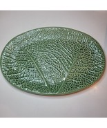 Ikea Platter Lettuce Cabbage Leaf Green 14.5 Inch Oval Textured Serving ... - £20.96 GBP