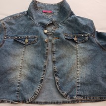 Thalia Sodi Vtg Denim Women's Button Up Jacket Jeans Blue Vest Measured Size M image 6