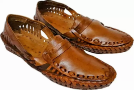 Mens Kolhapuri LSoft eather chappal handmade Flat HT28 ethnic Shoe US size 7-12 - £32.94 GBP