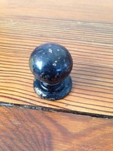Antique Vtg Black Painted Brass Round Solid Metal Knob Drawer Cabinet Pu... - £27.79 GBP