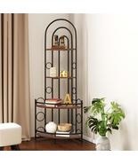 Sleek 4-Tier Corner Bookshelf Metal Frame, Perfect for Plants &amp; Stylish ... - $136.63 CAD