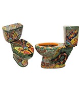 Mexican Toilet ELONGATED Comfort Height Hand Painted - Selva - - $1,399.00