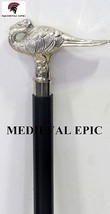 Medieval Epic Sterling Silver Swan Walking Stick w/Black Beechwood Shaft - £132.43 GBP