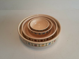 Vintage Set Of 4 handpainted Italian Mixing Bowls - £30.39 GBP