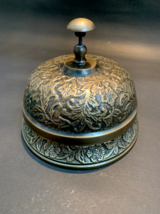 Antique Brass Ornate Hotel Front Desk Bell Vintage Sale Service Counter Bell - £41.69 GBP