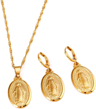 Gold Color Our Lady Women Goddess Jewelry Wholesale Cross Virgin Mary Pe... - $57.77