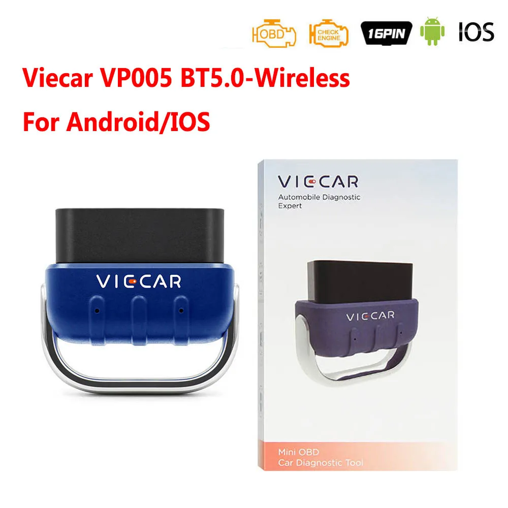 For Android/IOS VP005 VP006 BT-Wireles 5.0 ELM327 V2.2 Viecar PIC18F25K80 Wifi O - £65.93 GBP