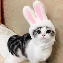  2021 New Funny Pet Dog Cat Cap Costume Warm Rabbit Hat New Year Party Christmas - £5.21 GBP+