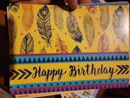 Vintage Greeting Card 1990s Made In USA   Happy Birthday Feathers - $9.30