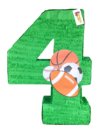 20&quot; Tall Green Number Four Pinata Mixed Sports Fourth Birthday - €32,51 EUR+