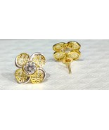 1Ct Round Solitaire Cubic Zirconia Diamond Stud Earrings 18k Solid Yello... - $313.62