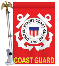 Coast Guard - Applique Decorative Aluminum Pole &amp; Bracket House Flag Set HS10801 - £73.59 GBP