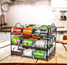 (Black) Stackable Can Organizer Holds Upto 36 Cans - £35.16 GBP