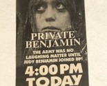 Private Benjamin Tv Guide Print Ad Goldie Hawn TPA18 - £4.66 GBP