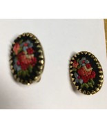 Earrings, Floral Petit Pointe, Vienna, Hand made, Vintage - $468.94 MXN
