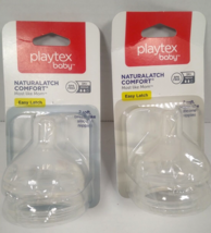 Lot of 2  Playtex Baby Naturalatch Comfort Silicone Bottle Nipples Slow ... - $10.99