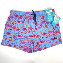 Speedo Flamingo Aruba Blue UPF 50+ Swim Suit Trunks L Mens Side Pockets New - £30.27 GBP