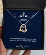 Cool Wife Love Dancing Necklace, You are My World and I Promise to Love ... - £39.58 GBP