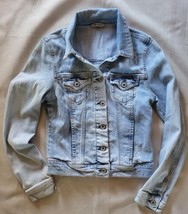 Mavi Distressed Light Wash Denim Jean Jacket Size XS Great Shape - £31.69 GBP