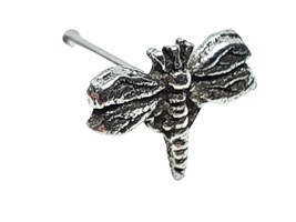 Dragonfly Nose Stud Insect 22g (0.6mm) 925 Sterling Silver Ball End Nose Stud - £3.98 GBP