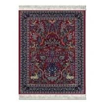 FiberLok Coaster Rug Tree of Life Persian Isfahan Inspired 5.5&quot; x 3.5&quot; U... - $218.63 MXN