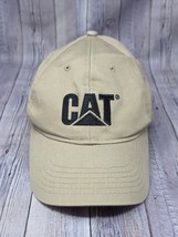 CAT Caterpiller Hat Tan Black Logo Adjustable Strapback C Series Knuckeb... - $8.78