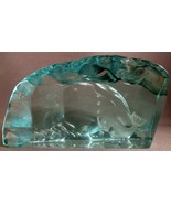 Hovmantorp Sweden R. Strand L. Bornesson FISH Iceberg Art Glass Block Aqua  - $1,853.28 MXN