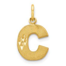 10K Satin Diamond-cut Initial C Charm 10C768C - $124.75