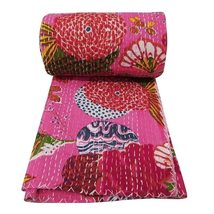 INDACORIFIE Indian Kantha Quilt Throw Blanket Bedspread Bedding Coverlets Beauti - £51.95 GBP+
