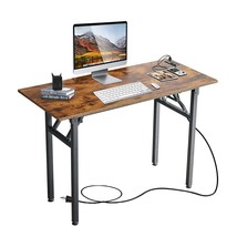 31.5&#39;&#39; Computer Desk With Power Outlet, Home Office Writing Desk, Study Table Wo - £90.16 GBP