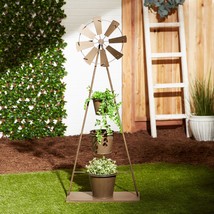 Plant Stand Iron Windmill Outdoor and Indoor - £73.03 GBP