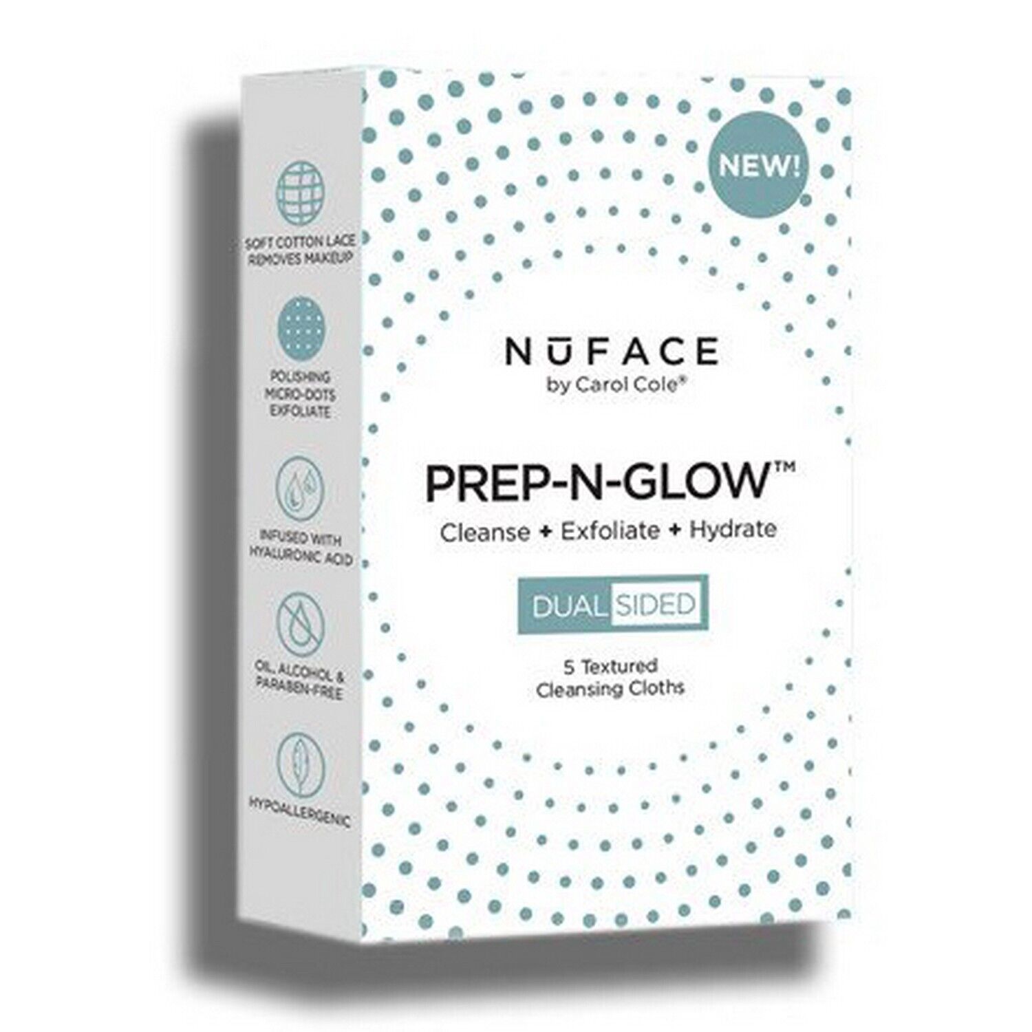 NuFACE PREP-N-GLOW Cleanse Exfoliation Cloths, 5-Count - $9.00