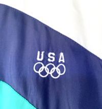 Vtg Olympics Athleisure Windbreaker Set Mens Large Nylon Usa Color Block Jcp 90s - £69.20 GBP