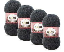 Nako Angora LUKS,Wool Knitting Yarn,(4Balls) Each Skein(Ball) 3.53 Oz (100g),wit - £13.49 GBP+
