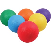 Constructive Playthings Set of 6 Heavy Rubber Colored Playground Balls - £52.14 GBP