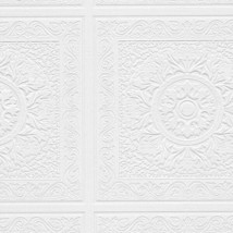 Relief Print Panel Paintable 48931 Wallpaper Sidewall White Norwall Wall... - £19.52 GBP