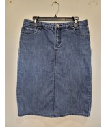 Christopher &amp; Banks Womens 12P Skirt Denim Blue Long A Line - $19.48 CAD