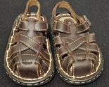 Thom McAn Brown Leather Fisherman Sandals Shoes Boys Size 6W - $8.79