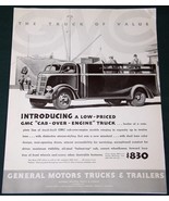 GENERAL MOTORS CAB OVER ENGINE TRUCK FORTUNE MAGAZINE AD CLIPPING VINTAG... - $463.92 MXN
