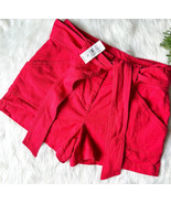 Ann Taylor Loft Red Belt Tie Front High Waist Shorts 6 Denim - €20,79 EUR