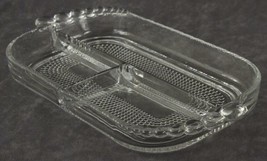 Vintage Elegant Art Glass DUNCAN MILLER Teardrop 3 Sectional Celery Reli... - £16.15 GBP