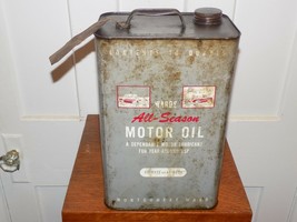 Vintage Montgomery Wards All Season Motor Oil 10 Quart Empty Can - $39.60