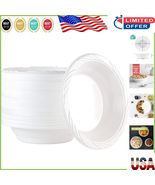 Classic Round White Plastic Bowls - 50 Count, 18 oz for Effortless Cleanup - $420.73 MXN