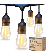 LED Outdoor String Lights 48FT with Edison Vintage Shatterproof Bulbs an... - $57.78 CAD