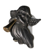 Pewter Angel Pin Brooch with Gold tone Horn - £7.37 GBP