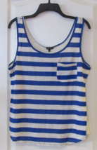 Lily Rose Mixed Media One Pocket Tank Blue &amp; White Women&#39;s JR Sz XL NWT ... - $246.03 MXN