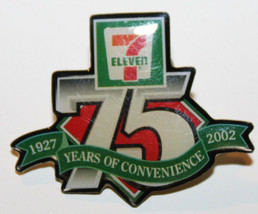 7-11 Eleven Collectible Pinback Pin 75 Years of Convenience 1927 2002 - £17.59 GBP